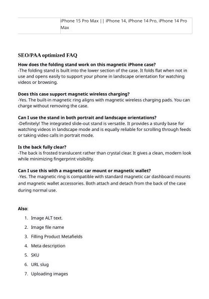 Shopify product listing document — page 2